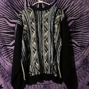 Vintage Style Black and Blue Sweater